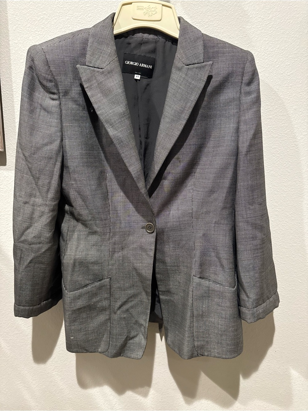 Giorgio Armani Women's Gray Single-Button Tailored Blazer
